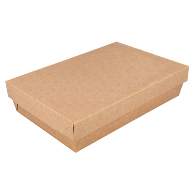 PETITES BOÎTES+COUVERCLES 'THEPACK' 1300 ML 240 G/M2 + 12PP 21x14x5 CM NATUREL CARTON ONDULÉ NANO-MICRO (200 UNITÉ)