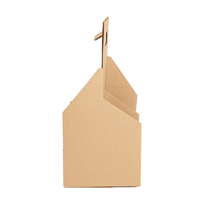 PORTE-BOUTEILLES, 4 BOUTEILLES 'THEPACK'  330 G/M2 15x15x32 CM NATUREL CARTON ONDULÉ MICROCANAL (200 UNITÉ) – Image 2