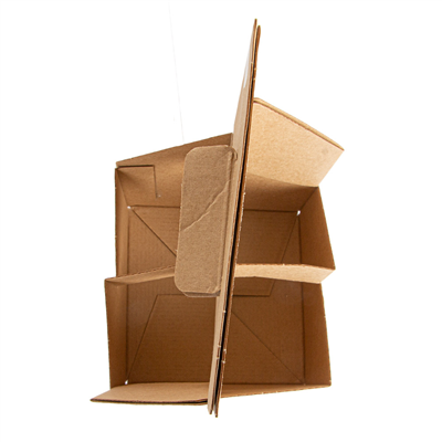 PORTE-BOUTEILLES, 4 BOUTEILLES 'THEPACK'  330 G/M2 15x15x32 CM NATUREL CARTON ONDULÉ MICROCANAL (200 UNITÉ) – Image 3