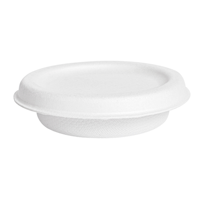 MINI POTS + COUVERCLES 'BIONIC' 30 ML Ø 6,2x2+0,7 CM BLANC BAGASSE (1000 UNITÉ)