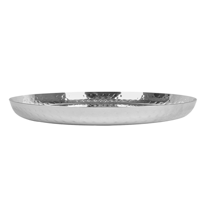 PLATEAU MARTELÉ 'ARTINOX'  Ø 37x2,8 CM ARGENTE INOX (1 UNITÉ) – Image 2