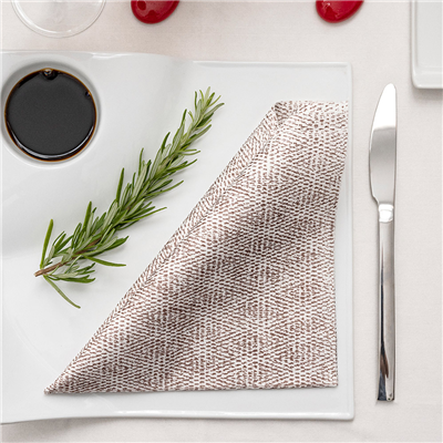 SERVIETTES P. 1/4 'LIKE LINEN - KEIKO' 70 G/M2 40x40 CM CHOCOLAT SPUNLACE (600 UNITÉ) – Image 2