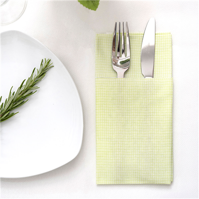 SERVIETTES KANGOUROU 'LIKE LINEN - IPANEMA' 70 G/M2 40x40 CM PISTACHE SPUNLACE (700 UNITÉ) – Image 2