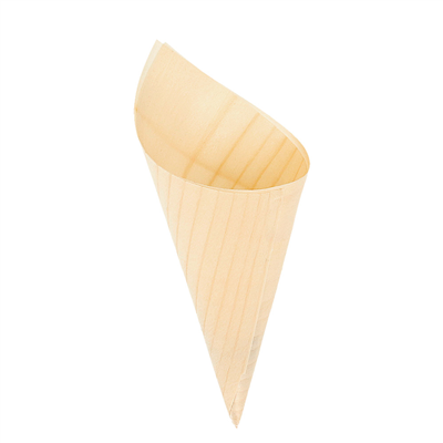 CORNETS EN FEUILLE DE PEUPLIER 'WOOD' 20 CM NATUREL BOIS (500 UNITÉ)