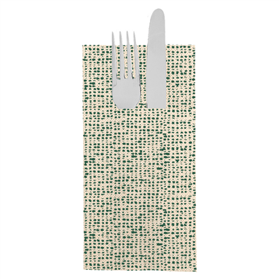 SERVIETTES KANGOUROU ECOLABEL 'DOUBLE POINT - DAKAR' 19 G/M2 39x40 CM NATUREL OUATE RECYCLÉE (1400 UNITÉ)