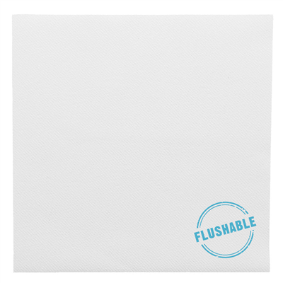 SERVIETTES FLUSHABLES 50 G/M2 20x20 CM BLANC AIRLAID (3600 UNITÉ)