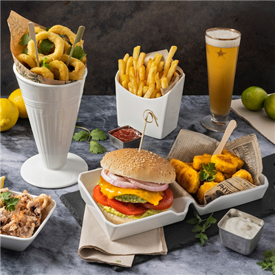 BURGER BOX  26x13,7x3,4 CM BLANC PORCELAINE (6 UNITÉ) – Image 4