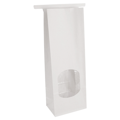 SACS SOS AUTO-FERMETURE AVEC FENÊTRE 1300 GR 60 G/M2 + 25µ OPP 9+6x25 CM BLANC CELLULOSE (500 UNITÉ)