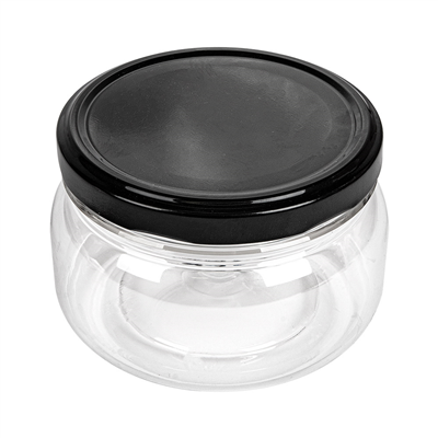 POT AVEC COUVERCLE 250 ML Ø10x6,5 CM TRANSPARENT PET (154 UNITÉ)