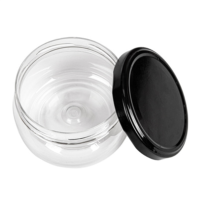 POT AVEC COUVERCLE 250 ML Ø10x6,5 CM TRANSPARENT PET (154 UNITÉ) – Image 3