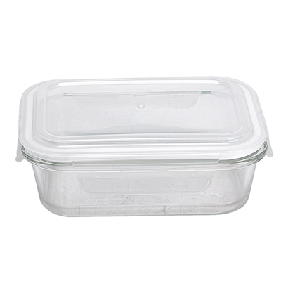RÉCIPIENTS RECTANGULAIRES AVEC COUVERCLE 'WAKI GLASS' 640 ML 18x13,2x6,5 CM TRANSPARENT VERRE (6 UNITÉ)