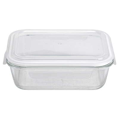 RÉCIPIENTS RECTANGULAIRES AVEC COUVERCLE 'WAKI GLASS' 1040 ML 21x15,7x7,2 CM TRANSPARENT VERRE (6 UNITÉ)