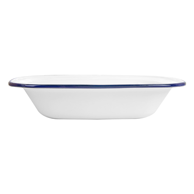 BOLS RECTANGULAIRES 'ENAMELWARE' 980 ML 26x19x5,5 CM BLANC ACIER ÉMAILLÉ (6 UNITÉ) – Image 2