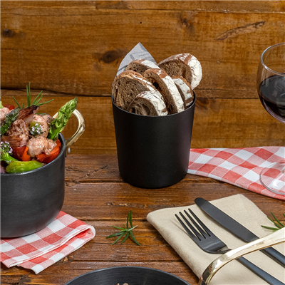 MINI RÉCIPIENT À FRITES 'ARTINOX' 430 ML Ø 8,5x8,5 NOIR INOX (1 UNITÉ) – Image 2