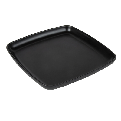 ASSIETTES PLATES CARRÉES 'ASAMI WARE'  19x19x2 CM NOIR MÉLAMINE (6 UNITÉ)