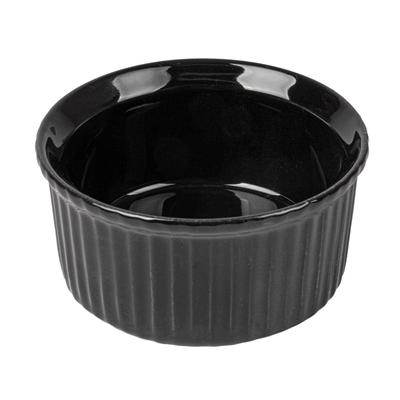 RAMEQUINS 120 ML Ø 7,8x3,7 CM NOIR PORCELAINE (12 UNITÉ)