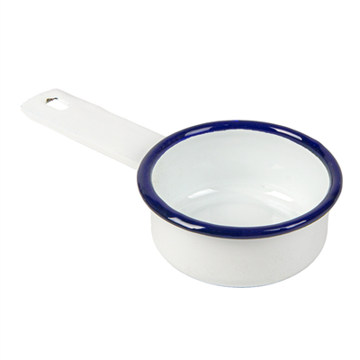 MINI SAUTOIRS 'ENAMELWARE' 50 ML 13,7x7x2,9 CM BLANC ACIER ÉMAILLÉ (6 UNITÉ)