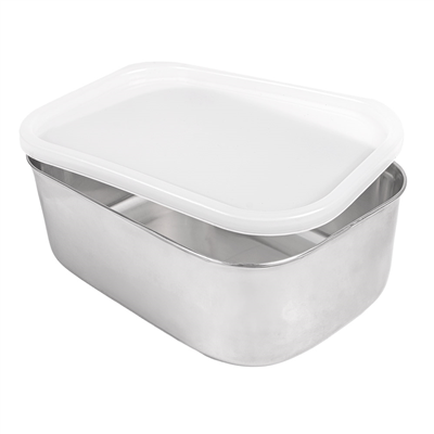 RÉCIPIENT AVEC COUVERCLE 'ARTINOX' 1300 ML 18x13x6 CM ARGENTE INOX + LDPE (12 UNITÉ) – Image 2