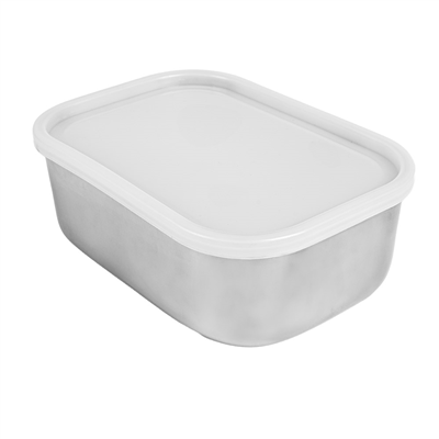 RÉCIPIENT AVEC COUVERCLE 'ARTINOX' 1300 ML 18x13x6 CM ARGENTE INOX + LDPE (12 UNITÉ)