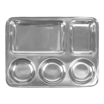 PLATEAU AVEC 5 COMPARTIMENTS 'ARTINOX'  33,5x26,5x3 CM ARGENTE INOX (24 UNITÉ) – Image 2