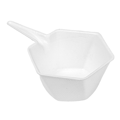RÉCIPIENTS HEXAGONALES 'BIONIC'  5,5x3 CM BLANC BAGASSE (1000 UNITÉ)