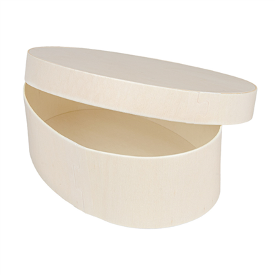 MINI BOÎTE OVALE AVEC COUVERCLE  16x10,5x5 CM NATUREL BOIS (20 UNITÉ) – Image 3