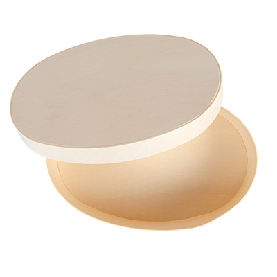 MINI BOÎTE OVALE AVEC COUVERCLE  16x10,5x5 CM NATUREL BOIS (20 UNITÉ) – Image 4