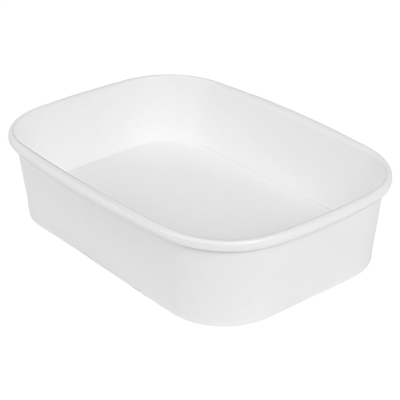 RÉCIPIENTS RECTANGULAIRES 500 ML 320 + 30 PE G/M2 17,3x12,3x4,1 CM BLANC KRAFT (300 UNITÉ)