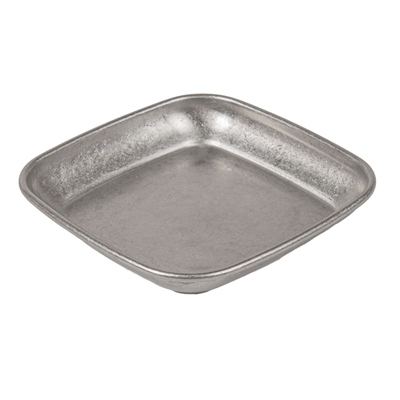 PLATES CARRÉS 'ARTINOX' 65 ML 9x9x1,4 CM ARGENTE INOX (20 UNITÉ)