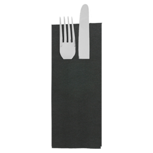 SERVIETTES KANGOUROU 'ECOLABEL - DOUBLE POINT' 18 G/M2 33x40 CM NOIR OUATE (1400 UNITÉ)
