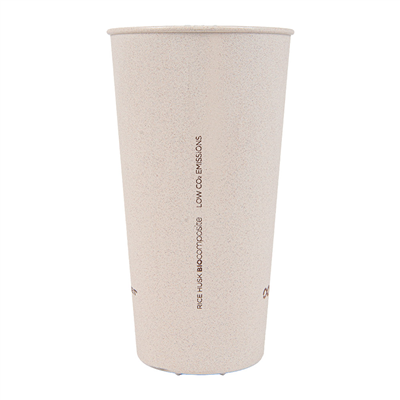 VERRES RÉUTILISABLES 400 ML Ø7,6/5,3x13,6 CM NATUREL RICE HUSK BIOCOMPOSITE (500 UNITÉ) – Image 2