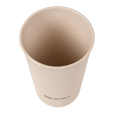 VERRES RÉUTILISABLES 400 ML Ø7,6/5,3x13,6 CM NATUREL RICE HUSK BIOCOMPOSITE (500 UNITÉ) – Image 3