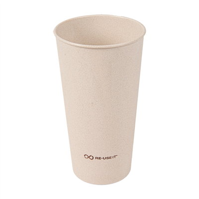 VERRES RÉUTILISABLES 400 ML Ø7,6/5,3x13,6 CM NATUREL RICE HUSK BIOCOMPOSITE (500 UNITÉ)