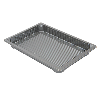 RÉCIPIENTS POUR "SUSHI" 307 ML 18,5x12,9x2 CM ARGENTE RPET (352 UNITÉ)