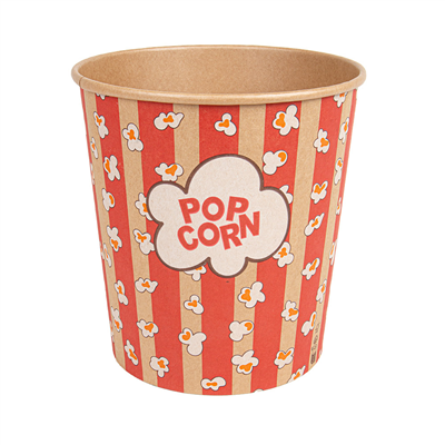 RÉCIPIENTS POUR POP-CORN 3900 ML 260 +20 PE G/M2 Ø 18,5/14,5x19,5 CM KRAFT (150 UNITÉ)