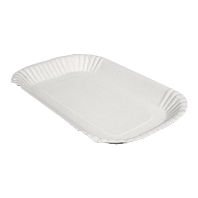 PLATEAUX  320 G/M2 23x15x2 CM BLANC CARTON (100 UNITÉ)