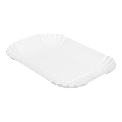 PLATEAUX  320 G/M2 18x13x3 CM BLANC CARTON (1000 UNITÉ)
