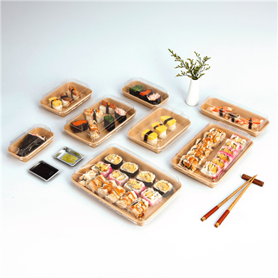 RÉCIPIENTS POUR "SUSHI"  20PE + 280 +16PE G/M2 16,5x11,5x2,4 CM NATUREL KRAFT (600 UNITÉ) – Image 5