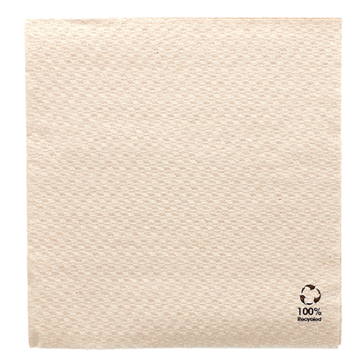SERVIETTES ECOLABEL 1 PLI  23 G/M2 30x30 CM NATUREL OUATE RECYCLÉE (2400 UNITÉ)
