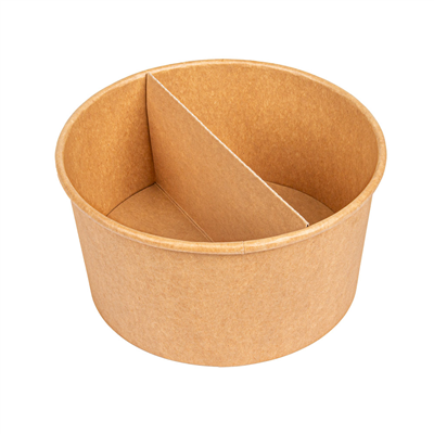 SÉPARATEUR 2 COMP. SALADIER 226.64  300 + 18 PE G/M2 Ø25,4/14x6,3 CM NATUREL KRAFT (600 UNITÉ) – Image 6