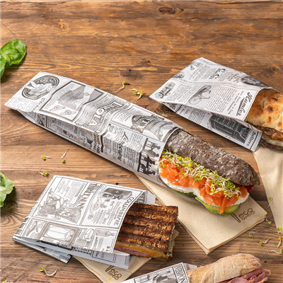 SACS BAGUETTTE GARNI 'TIMES' 35 G/M2 12+4x35 CM BLANC PARCH.INGRAISSABLE (500 UNITÉ) – Image 2