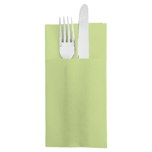 SERVIETTES KANGOUROU 'ECOLABEL - DOUBLE POINT' 18 G/M2 39x40 CM VERT ANIS OUATE (1400 UNITÉ)