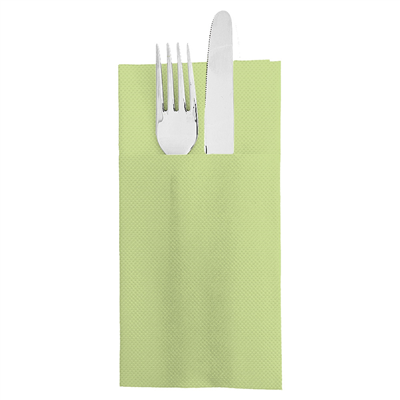 SERVIETTES KANGOUROU 'ECOLABEL - DOUBLE POINT' 18 G/M2 39x40 CM VERT ANIS OUATE (1400 UNITÉ)