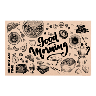 SETS DE TABLE 'GOOD MORNING' 115 G/M2 24,5x38,5 CM NATUREL KRAFT (1000 UNITÉ)