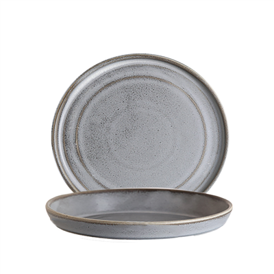 ASSIETTES PLATES 'URBAN' 'AKALA'  Ø 18,5x1,6 CM CIMENT PORCELAINE (6 UNITÉ)