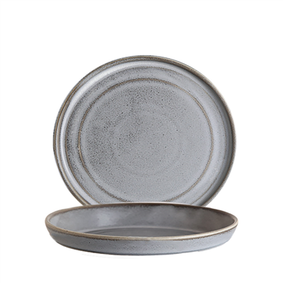 ASSIETTES PLATES 'URBAN' 'AKALA'  Ø 22,5x2,2 CM CIMENT PORCELAINE (6 UNITÉ)