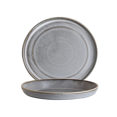 ASSIETTES PLATES 'URBAN' 'AKALA'  Ø 27,5x2,2 CM CIMENT PORCELAINE (3 UNITÉ)