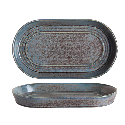PLATS OVALES RUSTY AKALA  18x9,8x2,5 CM OXYDE PORCELAINE (6 UNITÉ)