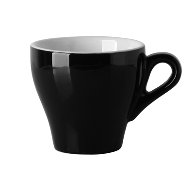 TASSES CAFÉ 'AKALA' 80 ML Ø6,3/3,5x6 CM NOIRE/BLANC PORCELAINE (6 UNITÉ)