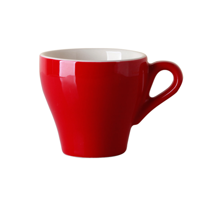 TASSES CAFÉ 'AKALA' 70 ML Ø6,3/3,4x6 CM ROUGE/BLANC PORCELAINE (6 UNITÉ)